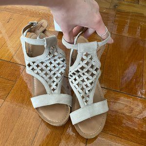 Franco Sarto Tan Woven Lattice Wedges